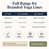 Tapis de yoga Pilates ovale QIANGFENG avec logo personnalisé, 4 mm/5 mm, résistant aux taches, facile à nettoyer, écologique, sac de transport inclus