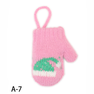 Mini gants en tricot de noël mitaine miniature tricot <span class=keywords><strong>mitaines</strong></span> de père noël ornements d'arbre pour bricolage poupée artisanat - Product Image 5