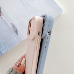 Custodia per telefono <span class=keywords><strong>con</strong></span> finestra scorrevole in microfibra e logo, per <span class=keywords><strong>iPhone</strong></span> 15 14 13 12 <span class=keywords><strong>11</strong></span> Pro Max Plus, in silicone antiurto, colore puro, design creativo e alla moda - Product Image 3