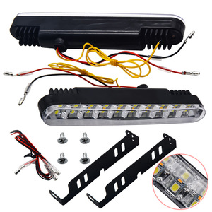 30 feux de jour à LED blancs avec clignotants jaunes pour voitures Yamaha (paire) - Product Image 5