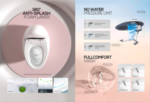 WC intelligent monobloc en céramique avec <span class=keywords><strong>chasse</strong></span> siphonique, télécommande, chauffage de siège, fonction flottante, fixation au sol et siège automatique - Product Image 3