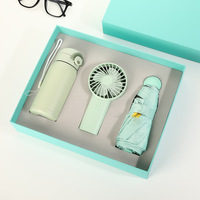 Ensemble cadeau d'entreprise avec logo personnalisé, mini ventilateur portable et tasse isotherme, cadeaux d'entreprise pour les fêtes, cadeaux pour les clients