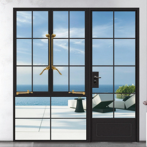 Fenêtre et porte à battant <span class=keywords><strong>fixe</strong></span> en alliage d'aluminium sur mesure avec moustiquaire en acier inoxydable, finition noire, design français pour usage extérieur - Product Image 1