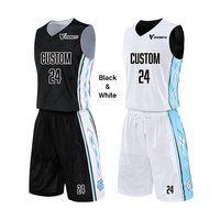 Ensemble d'uniformes de basketball personnalisés pour femmes et hommes, vêtements de sport de basketball vierges, maillot de basketball réversible par sublimation