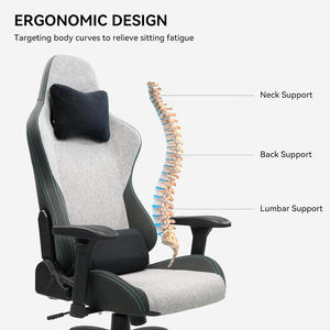 Chaise de bureau de luxe grise, chaise junior, style gamer, chaise de course, en hauteur, pour enfants, étudiants, chaise de jeu - Product Image 2