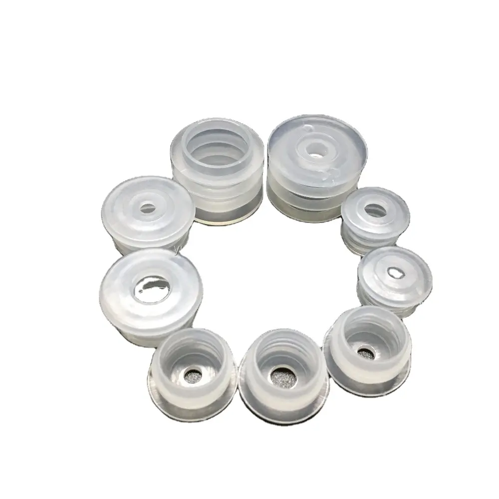 プラスチックPEプラグガラスボトルインサート18mm 20mm 24mm 28mm漏れ防止化粧ボトルストッパー穴付き