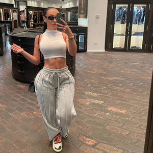 2022 Set di due pezzi impilati per ragazze pantaloni da donna alla moda - Product Image 4