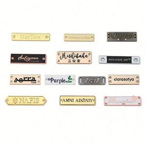 Custom Gold Eco-Friendly Press Clothing Labels Brand Logos Tags Garment <b>Accessories</b> for Clothing - Product Image 6