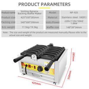 ราคาถูกกว่าเครื่องทําวาฟเฟิลรูปทรง<span class=keywords><strong>กล้วย</strong></span>ไม่ติดเครื่องทําแพน<span class=keywords><strong>เค้ก</strong></span>วาฟเฟิลไฟฟ้าสําหรับร้านอาหาร - Product Image 3