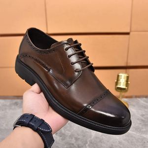 Zapatos Formales de Cuero con Cordones y Punta Cuadrada para Hombre, de Diseñador de Lujo, en Oferta para Primavera y Verano, Ligeros y Transpirables, Ideales para la Oficina - Product Image 5