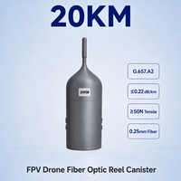 Carrete de Cable de Fibra Óptica G657A2 de 20KM para UAV, Resistente a la Tensión, Inmunidad a EMI, Fabricante OEM
