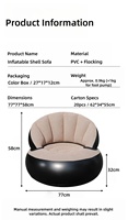 Canapé gonflable léger en tissu PVC floqué, fauteuil de relaxation portable pour le camping, la maison, le salon et les sorties en plein air