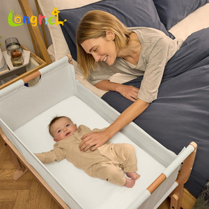Venta al por mayor de fábrica europeo moderno recién nacido Co Sleeper madera maciza dormir Rocker Bassinet Swing Baby Cradle <span class=keywords><strong>cuna</strong></span> cama para 0-3 - Product Image 2