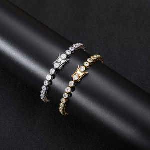 Pack <b>Set</b> Tennis <b>Bracelet</b> 3mm4mm5mm Single Row Copper <b>Set</b> Zirconium Hip-hop <b>Bracelet</b> Tanjing Fashion Lijing Necklace - Product Image 1