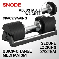 SNODE Ensemble d'haltères réglables 45 kg à changement de poids rapide, équipement de fitness pour la maison, entraînement de force, entraînement avec poids libre, OEM