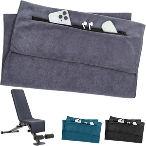 <span class=keywords><strong>Serviette</strong></span> de banc de gym en microfibre à séchage rapide avec logo personnalisé et poche zippée - Product Image 6