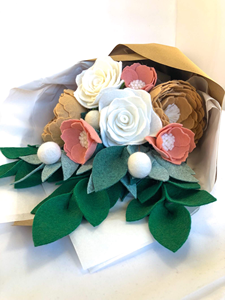 Bouquet de fleurs artificielles en feutre de <span class=keywords><strong>laine</strong></span> doux, fait main, durable, personnalisable, pour la décoration intérieure, prix d'usine, vente en gros - Product Image 3