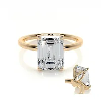 Bague en argent sterling 925 de luxe sur mesure MUSHAN, avec moissanite GRA 2 carats, plaquée or 18 carats, bijoux fins brevetés MST