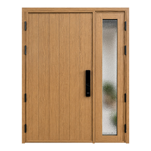<span class=keywords><strong>Porte</strong></span> <span class=keywords><strong>d</strong></span>'<span class=keywords><strong>entrée</strong></span> double en acier et aluminium avec vitrage Vision Lite, design moderne, finition <span class=keywords><strong>PVC</strong></span> imitation bois pour villas - Product Image 2