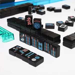In Stock Black Modern Luxury Design Four Layer Printing Melamine American Mahjong Tiles Portable for Mahjong <b>Entertainment</b> - Product Image 4