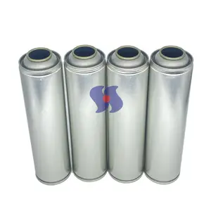 Lata de aerossol recarregável de metal para garrafa de folha de flandres vazia, spray de pressão de ar, produto de fábrica