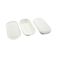Ecologisch verantwoorde 100% biologisch afbreekbare wegwerpdoos van bagasse, duurzaam, waterdicht & oliebestendig, met deksel
