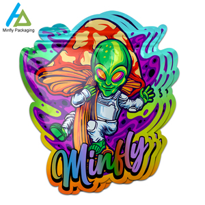 Cierre de cremallera con forma especial personalizado 3,5 7 14 28 G Bolsas de plástico Mylar troqueladas sellables a prueba de niños Goma de mascar a prueba de olores - Product Image 1