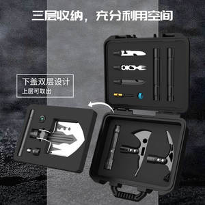 Kit d'outils de survie multifonctionnel pour l'extérieur, pelle et hache pliantes en acier inoxydable à bord dentelé TD14, pour le camping et l'utilisation en véhicule - Product Image 2