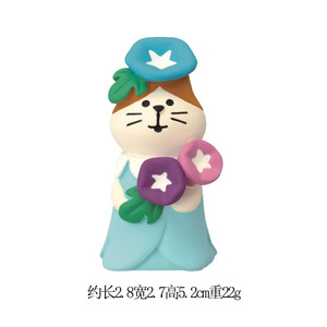 ไดโอรามาขนาดเล็ก ของตกแต่งจิ๋ว สไตล์ญี่ปุ่น ดอกไม้ยามเช้า แมว ซัคกะ ของตกแต่งน่ารักสำหรับวางบนโต๊ะ ของตกแต่งพลาสติกขนาดเล็ก - Product Image 5