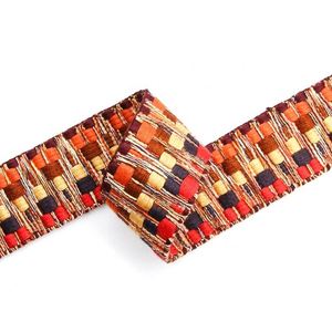 Factory 38mm Colorful National Style Woven Polyester Cotton Jacquard Webbing for Shoes Bag in Stock - Product Image 1