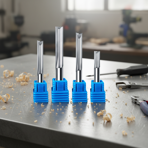 Jinchuan deux cannelures droites mèches de toupie 6mm 8mm tige CNC bois droit gravure fraises <span class=keywords><strong>fraise</strong></span> fin découpeuse - Product Image 3