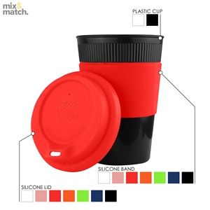 Taza de café de plástico reutilizable de 12oz respetuosa con el medio ambiente con banda de silicona y tapa Regalo promocional EK002 <span class=keywords><strong>Ecco</strong></span> Kuppa 12oz en stock - Product Image 6