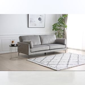 أرائك أريكة بغرفة المعيشة باللون الرمادي الفضي الخفيف المتوسط من القماش الرمادي الفضي - Product Image 3