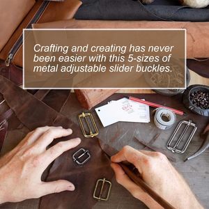 Coobigo – Lot de boucles coulissantes métalliques réglables et ajusteurs rectangulaires en pouces pour la fabrication de quincaillerie de sacs à main - Product Image 4