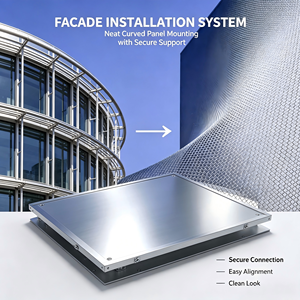 Système d'installation de façade courbée, support de fixation pour panneau de mur rideau en acier inoxydable, support extérieur pour bâtiment - Product Image 1