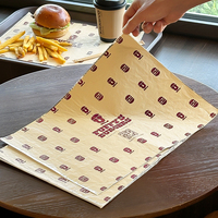 Papier d'aluminium imprimé sur mesure, jetable, imperméable et résistant à la graisse, pour l'emballage de hamburgers et de snacks, avec logo