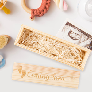 Boîte de test de grossesse de bébé en gros d'usine boîte d'annonce de grossesse gravée au laser en bois - Product Image 4