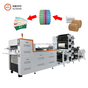 Máquina automática de impresión flexográfica de vasos de papel rollo a rollo de 4 colores con troquelado - Product Image 1