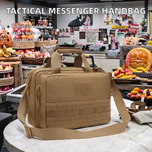 Sac à bandoulière tactique d'extérieur, fermeture éclair, imperméable, polyester perlé, Molle, compartiment pour ordinateur portable, documents, trousse de premiers soins, sac à main - Product Image 2