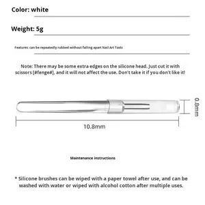 Meiluck nuovo caldo-vendita Nail Art Soft Tip applicatore di Silicone Stick per specchio pennello labbra applicazione liquido - Product Image 4