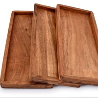 Plateau en bois d'acacia poli écologique au design contemporain pour la maison, les restaurants, les cuisines, les fêtes, les mariages, les cadeaux