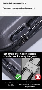Valises de luxe à roulettes de 20 pouces en PC+ABS, 4 roulettes pivotantes, bagages à main pour les voyages quotidiens et les vacances - Vente en gros - Product Image 6