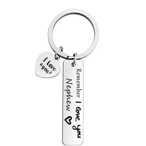 Ywganggu Stainless Steel Custom Logo Gift For Kids Laser Engraving Gift Set For Family Love Gift Products Metal Keychain