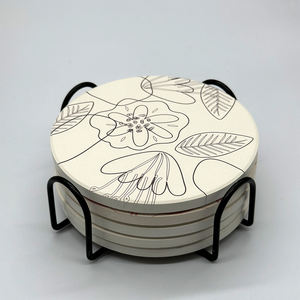 Posavasos de Cerámica Absorbentes Ecológicos Personalizados, Posavasos en Blanco con Diseño Artístico, Literario y Moderno - Product Image 1