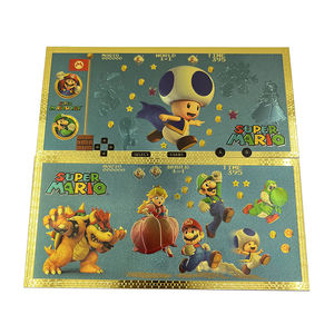 6 diseños juego japonés <span class=keywords><strong>Mario</strong></span> <span class=keywords><strong>Bros</strong></span> película <span class=keywords><strong>Mario</strong></span> princesa melocotón billete de plástico 24K tarjeta chapada en oro - Product Image 5