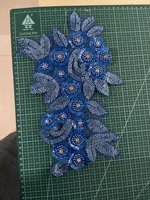 3D вышивка, пришивные аппликации из страз и бисера, декоративные нашивки с цветочным узором для корсетов и платьев, полиэстер, пришивные