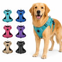 Harnais pour chien avec support pour traceur, anti-traction, réfléchissant, imperméable, en PU Oxford rembourré, gilet ajustable pour grands chiens, vente en gros