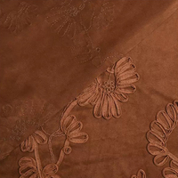 Tissu en daim brodé à cordon enroulé pour vêtements, sacs, oreillers et rembourrage de canapé