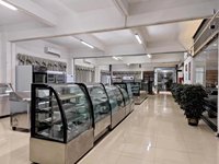Vitrine Réfrigérée à Gâteaux avec Plaque Frontale en Marbre Naturel Noir, Étagère Réglable, Contrôle de Température et Éclairage LED