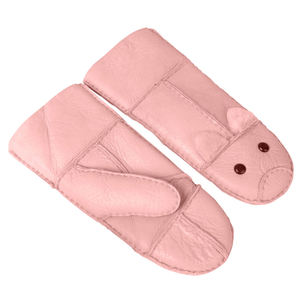 Guantes de Invierno Impermeables de Lana para Mantener el Calor, Guantes de Piel de Oveja Genuina, Mitones Cálidos sin Dedos para Niños - Product Image 5